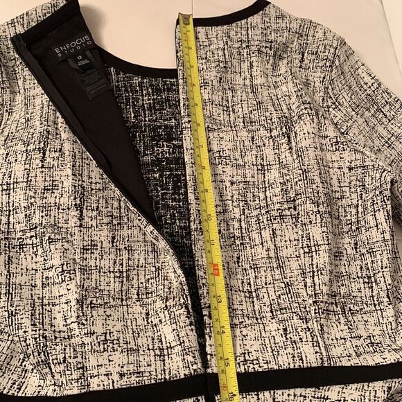 Enfocus Studio Short Sleeve White/Black Dress Size 12 - Picture 8 of 11